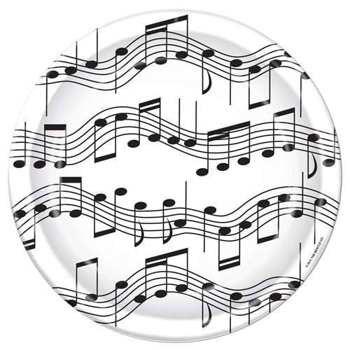 Picture of Beistle 58073 Musical Note Plates - Pack of 12