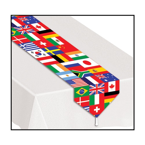 Picture of Beistle 57905 Printed International Flag Table Runner - Pack of 12