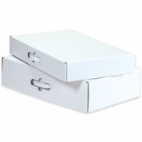 20 in x 11 3/8 in x 5 1/2 in Corrugated Carrying Cases, White, Corrugate, Single Wall, 32 ECT