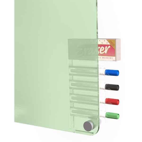 Picture of Ghent HMYRN23FR 2&apos;x3&apos; Harmony Frosted Glass Board - Radius Corners - 4 Markers and Eraser