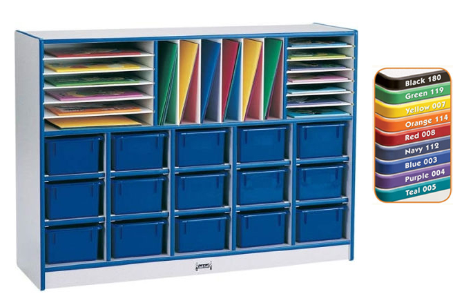RAINBOW ACCENTS 0415JCWW114 SECTIONAL MOBILE CUBBIE Without trays - ORANGE