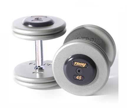 Troy Barbell HFD-005 Grey Troy Pro-Style Cast dumbbells - No endcaps - 5 lbs.