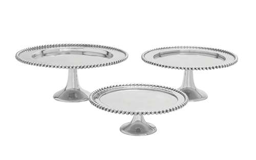 A nation 26201 Party Aluminum Cake Stand Set-3 19 in. 16 in. 14 in. W
