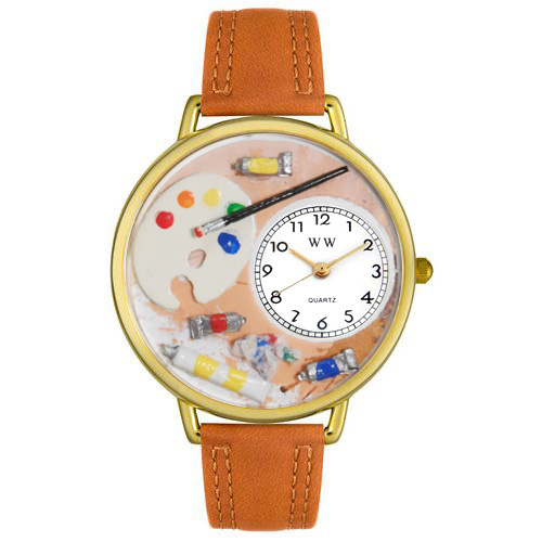 Picture of Whimsical Watches G0410002 Artist Tan Leather And Goldtone Watch