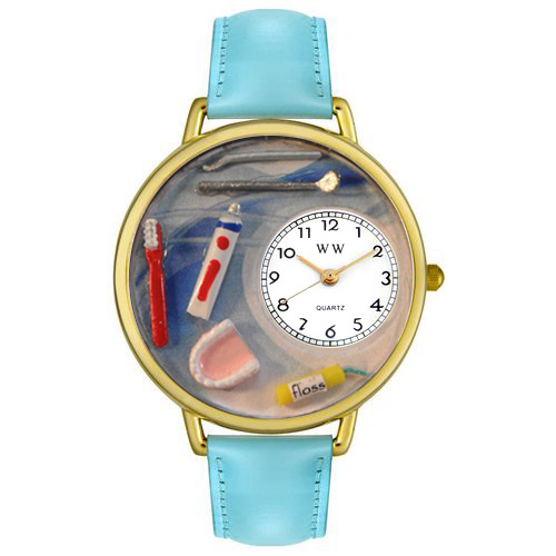 Picture of Whimsical Watches G0620001 Dentist Baby Blue Leather And Goldtone Watch