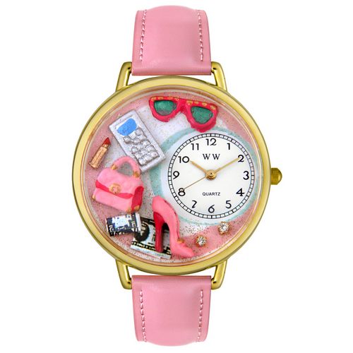 Picture of Whimsical Watches G1010008 Shopper Mom Pink Leather And Goldtone Watch