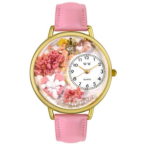 Picture of Whimsical Watches G1220024 Valentines Day Pink Pink Leather And Goldtone Watch