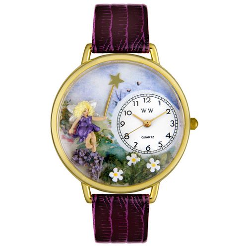 Picture of Whimsical Watches G1610001 Fairy Purple Leather And Goldtone Watch