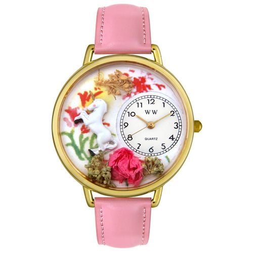 Picture of Whimsical Watches G1610002 Unicorn Pink Leather And Goldtone Watch