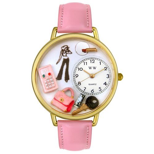 Picture of Whimsical Watches G1610008 Teen Girl Pink Leather And Goldtone Watch