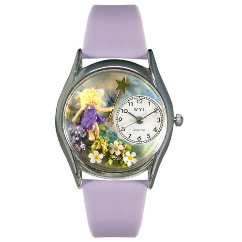 Picture of Whimsical Watches S0220002 Fairy Lavender Leather And Silvertone Watch