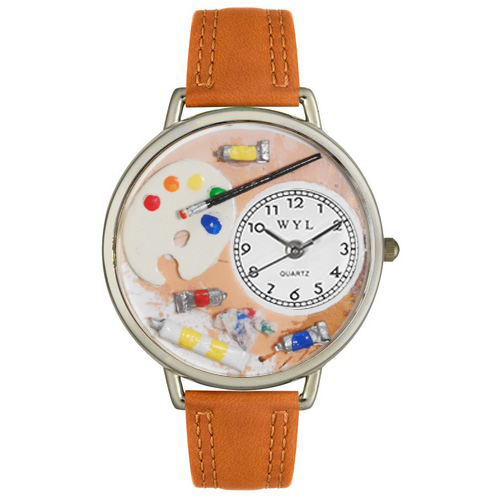 Picture of Whimsical Watches U0410002 Artist Tan Leather And Silvertone Watch