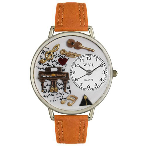 Picture of Whimsical Watches U0510007 Music Piano Tan Leather And Silvertone Watch