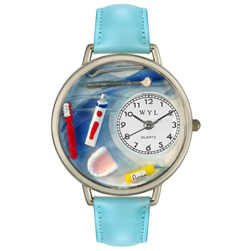 Picture of Whimsical Watches U0620001 Dentist Baby Blue Leather And Silvertone Watch