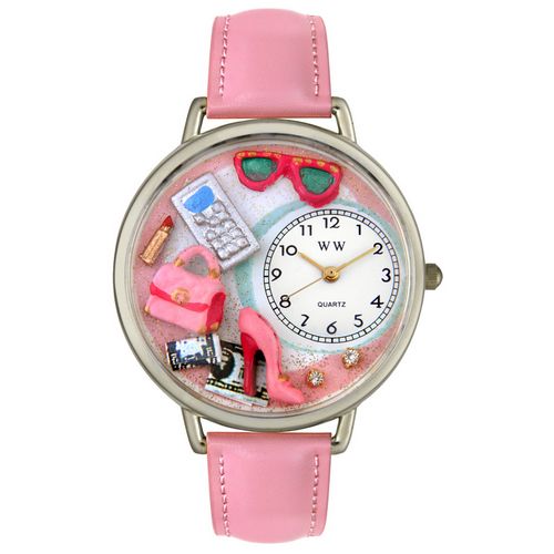 Picture of Whimsical Watches U1010008 Shopper Mom Pink Leather And Silvertone Watch