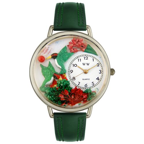 Picture of Whimsical Watches U1210003 Hummingbirds Pink Leather And Silvertone Watch
