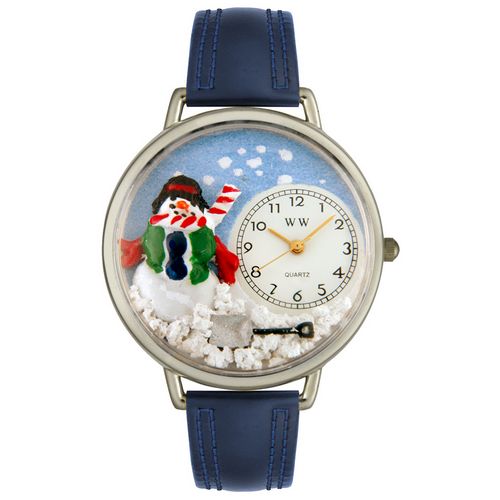 Picture of Whimsical Watches U1220008 Christmas Snowman Red Leather And Silvertone Watch