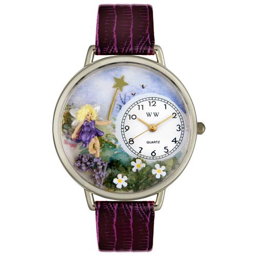 Picture of Whimsical Watches U1610001 Fairy Purple Leather And Silvertone Watch