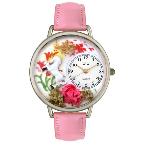 Picture of Whimsical Watches U1610002 Unicorn Pink Leather And Silvertone Watch