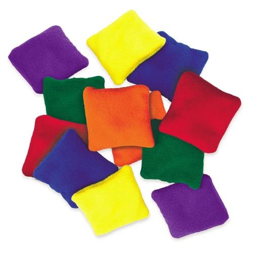 Picture of Everrich EVC-0025 5 x 5 Inch Fleece Square Beanbags - Set of 6 Colors