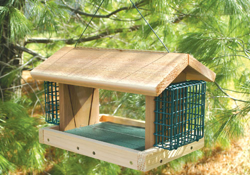Picture of Songbird Essentials SESC2004C Large Plantation Bird Feeder with 2 Suet Baskets