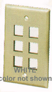 FACE-6-WH 6 Port Faceplate - White
