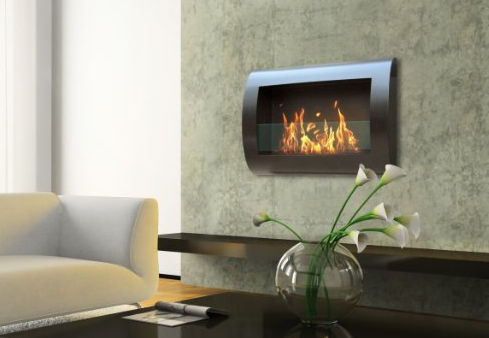 Picture of Anywhere Fireplace 90202 Indoor Wall Mount Fireplace-Chelsea Satin Black