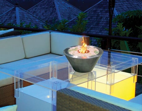 Picture of Anywhere Fireplace 90294 Oasis Indoor Outdoor Fireplace with Polished White Rocks