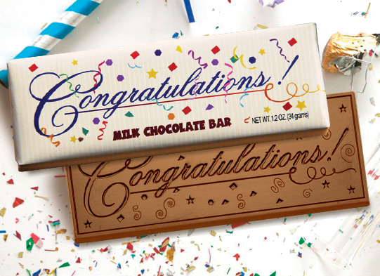 Picture of Chocolate Chocolate 310033 Congratulations Wrapper Bars - Pack of 50