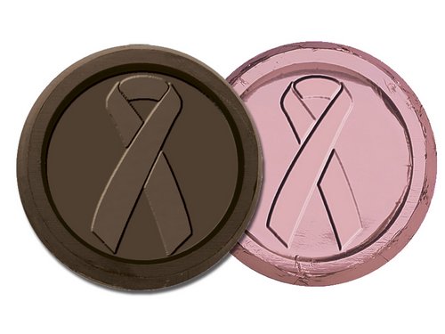 Picture of Chocolate Chocolate 325000 Breast Cancer Awareness Coin-Dark - Pack of 250