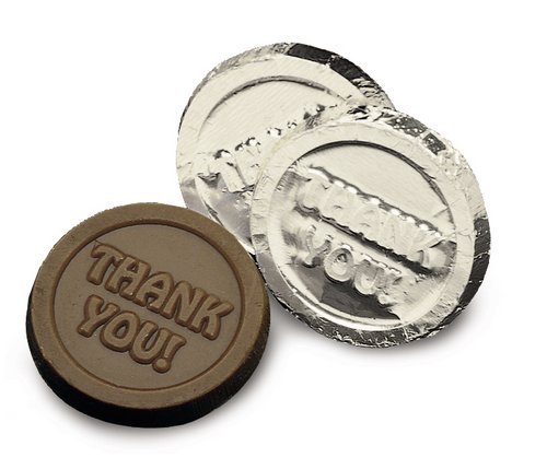 Picture of Chocolate Chocolate 399050 Thank You Coins-Dark - Pack of 250