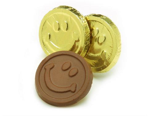 Picture of Chocolate Chocolate 325015 Smiley Face Coins - Pack of 250