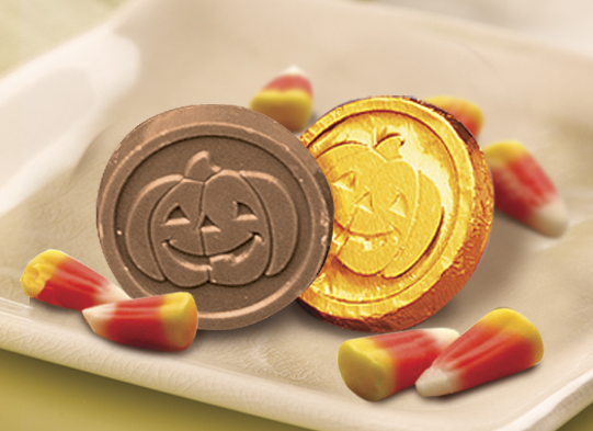 Picture of Chocolate Chocolate 325035 Halloween-Jack-o-Lantern Coins - Pack of 250