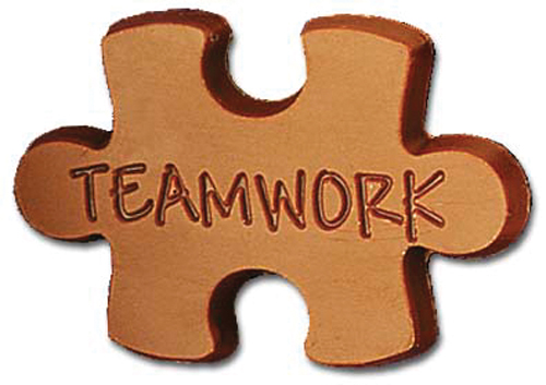Picture of Chocolate Chocolate 310510 Teamwork Puzzle Piece - Pack of 50