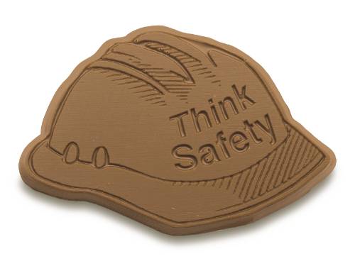 Picture of Chocolate Chocolate 300305 Think Safety Chocolate Hard Hat - Pack of 50