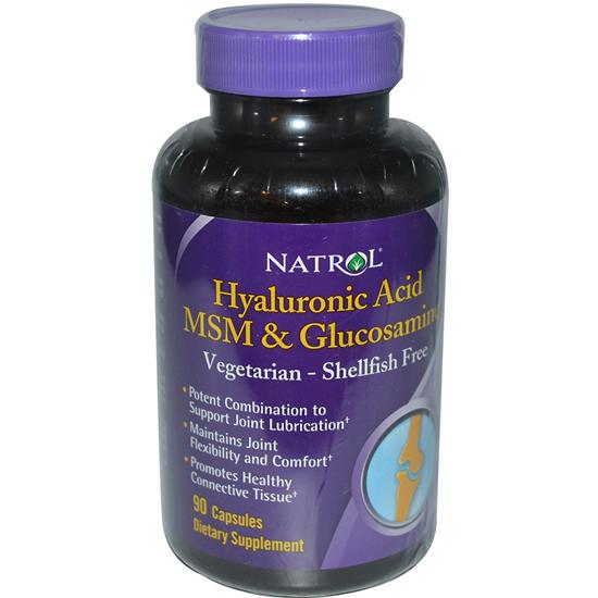 Picture of Natrol Joint Health Vegetarian Hyaluronic Acid MSM &amp; Glucosamine 90 capsules 219312