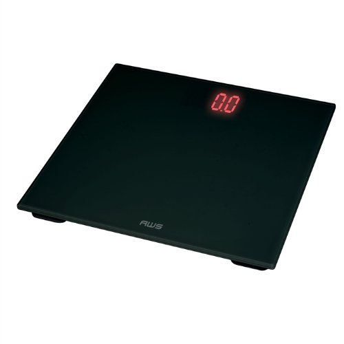 Picture of American Weigh Scales ZT150BLK Zeta Digital Bathroom Scale with Black Tempered Glass Platform