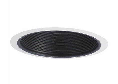 Nora Lighting 6 in. Stepped Baffle with Black Ring - Black