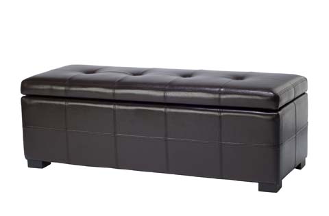 Picture of Safavieh HUD8229A Safavieh Large Brown Maiden Tufted Leather Storage Bench