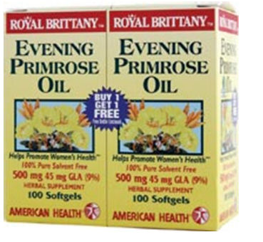 Picture of American Health Royal Brittany Evening Primrose Oil 500 mg 100 softgels twin pack buy one get one free 23615