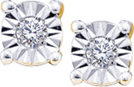 Picture of Gold and Diamond 45149 0.05Ctw Diamond Ladies Fanook Earrings - 10KYG