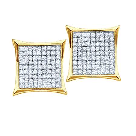 Picture of Gold and Diamond 54292 0.15Ctw Round Diamond Ladies Micro Pave Fashion Earrings - 10KYG