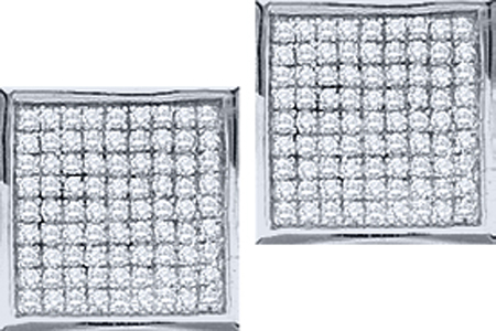 Picture of Gold and Diamond 54345 0.05Ctw Round Diamond Ladies Micro Pave Earrings - 10KWG