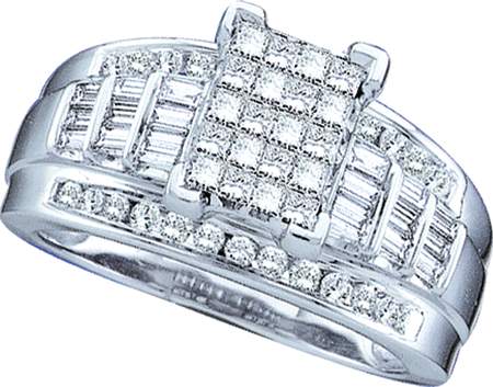Picture of Gold and Diamond 15213 1.00Ctw Diamond Invisible Ring - 14KWG