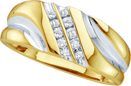 Picture of Gold and Diamond 15687 0.12Ctw Diamond Fashion Mens Band - 10KYG