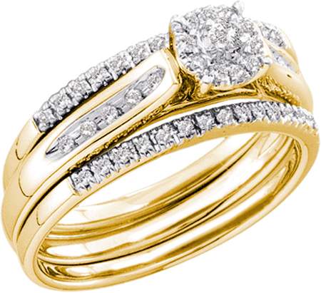 Picture of Gold and Diamond 45693 0.25Ctw Diamond Round Center Bridal Set - 14KYG