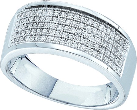 Picture of Gold and Diamond 49976 0.30Ctw Diamond Micro Pave Mens Band - 10KWG