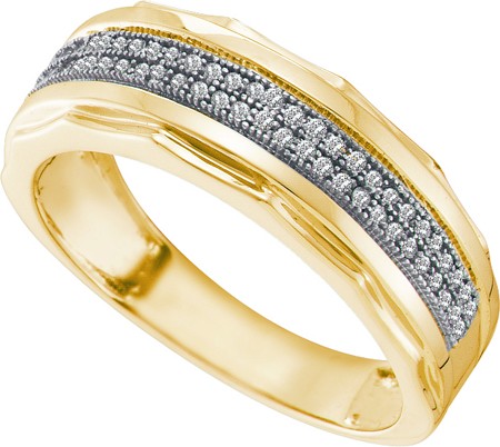 Picture of Gold and Diamond 50005 0.20Ctw Diamond Micro Pave Mens Band - 10KYG