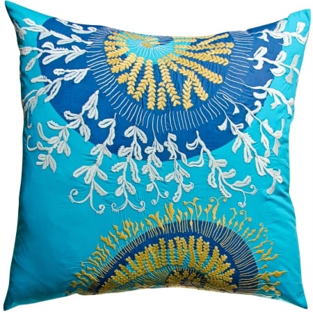 Picture of KOKO Company 91935 Water 26 in. x 26 in. Eurosham Pillow - Blue-Mustard