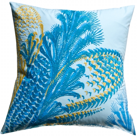 Picture of KOKO Company 91937 Water 20 in. x 20 in. Pillow - Blue-Mustard
